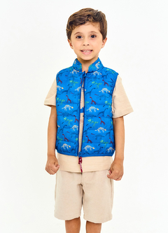 COLETE DINO PELO MUNDO AZUL - comprar online
