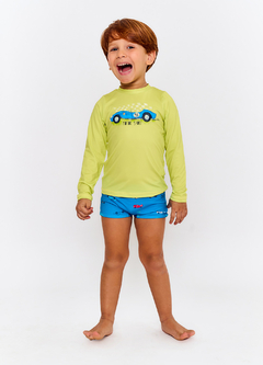 BLUSA UV CORRIDA RADICAL LIMA E AZUL