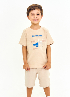 CAMISETA DINOS PELO MUNDO AREIA