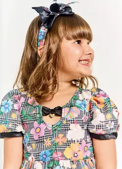 VESTIDO BALLET ENTRE FLORES PRETO E BCO - comprar online