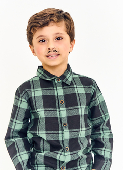 CAMISA SEGURA PEÃO PRETO E VERDE - comprar online