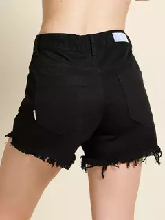 SHORTS SARJA CINTURA ALTA COLOR PRETO - comprar online