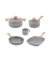 Set Batería Ollas+bifera+jarro Granito Forjado Stone 7 Pzs - comprar online