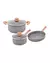 Bateria Granito Stone Forjado Antiadherente 3 Piezas Color Gris