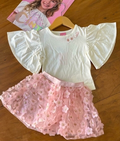Conjunto infantil flower rosa plie Cinti na internet
