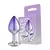 Plug Anal Prata Com Roxo Tamanho M - Cravejado / Sexy Fantasy