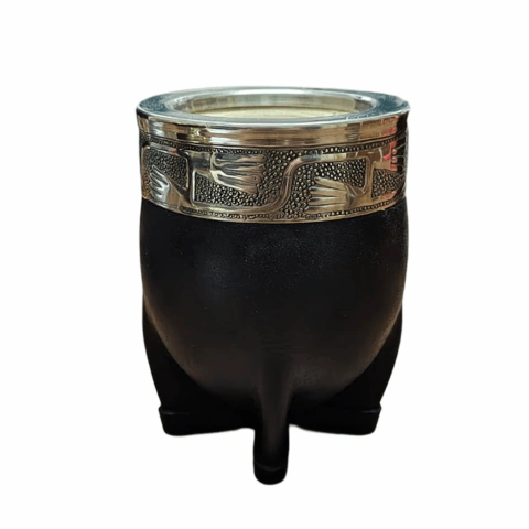 Mate Imperial de Calabaza Forrado en Cuero de Alpaca y Base 4 Patas