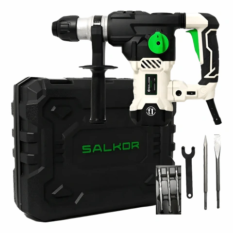 Rotomartillo Industrial SDS Plus 1500W 6 Joules con Kit y Maletín Salkor