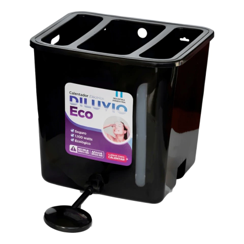 Ducha Calefón Eléctrico Diluvio Eco 20 Lts - Negro