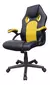 Silla de escritorio DeSillas Pro gamer Momentum negra y amarilla con tapizado de cuero sintético y mesh