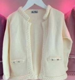 Casaco de tricô pérolas Off white