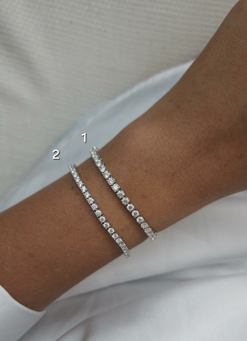 PULSEIRA PRATA BAN.RIV.MOISSANITE 15CM 3MM 4,4CT