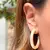 Brinco de Argola de 40mm com Pérola Coreana - Banho de Ouro 18k - comprar online