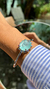 BRACELETE OVAL BORDADO FUSION TURMALINA LIGHT CRISTAL TOPÁZIO AZUL PRATA 925 pulseira - comprar online