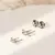 Kit de brincos círculos zircônias cinzas 5mm/6mm/8mm banho de ouro 18k