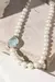 COLAR FUSION TURMALINA LIGHT PEROLA ZIRCONIA BRANCA GOTA COM CRAVAÇÃO EM GARRAS PRATA 925