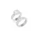 ANEL ZIRCONIA BRANCA DUPLO COM BAGUETES PRATA 925