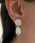 BRINCO PRATA NAVETE E ZIRCONIA PENDENTE GOTA
