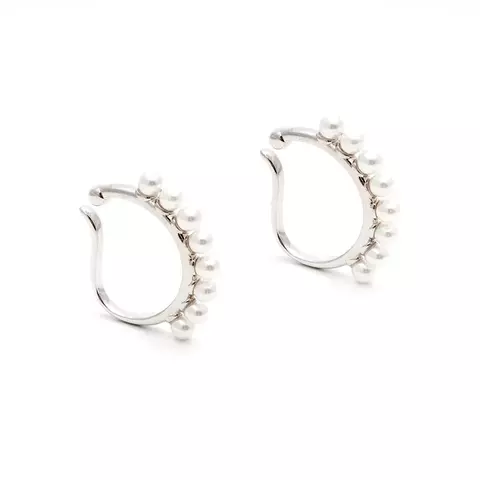 BRINCO PEROLA EAR HOOK DUPLO (2 PARES) SEMIJOIA