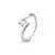 ANEL ABERTO SOLITÁRIO MOISSANITE 5MM 0.5CT PRATA 925