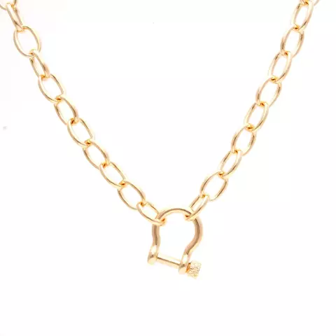 colar folheado liso ouro 18k