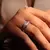ANEL MOISSANITE QUADRADO E TRIANGULOS EM PRATA 925 COM BANHO - comprar online
