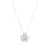 COLAR CRISTAL LONDON BLUE ZIRCONIA BRANCA FLOR 5 PETALAS DE GOTAS PRATA 925 - 50CM