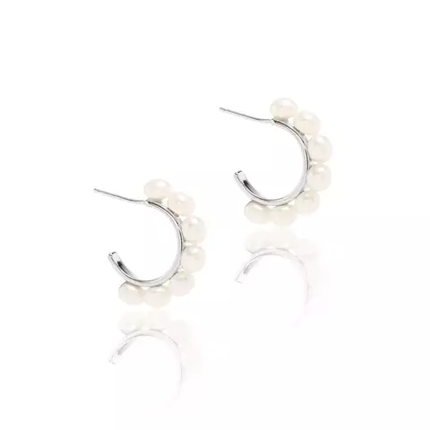 BRINCO PRATA 925 PEROLA ARGOLA REDONDA