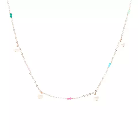 COLAR PEROLA CRISTAL ESMERALDA CRISTAL QUARTZO ROSA ARGOLA INTEIRO PEDRAS