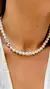 COLAR PEROLA CRISTAL RODOLITA ZIRCONIA BRANCA QUADRADOS BRILHANTES PRATA 925 42CM - comprar online