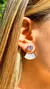 BRINCO CRISTAL TANZANITA MADREPEROLA EAR JACKET SEMIJOIA RODIO - comprar online