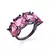 ANEL 4 CRISTAIS OVAIS TURM ROSA/PARAIBA/LONDON BLUE/
