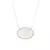 COLAR MADREPEROLA ZIRCONIA BRANCA OVAL GRANDE SEMIJOIA BANHO RODIO