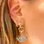 Brinco ear bling olho brilhante zircônia colorida banho de ouro 18k - comprar online
