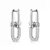 BRINCO EM U EM PRATA 925 COM BANHO DE RÓDIO Prata com ZIRCONIA TIFFANY