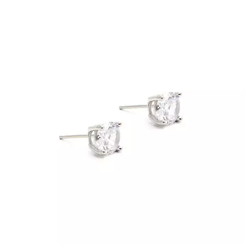 BRINCO ZIRCONIA BRANCA PONTO DE LUZ CRAVAÇÃO COM GARRAS 10X10