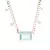 COLAR CRISTAL TOPAZIO AZUL CRISTAL TURMALINA ROSA CRISTAL ESMERALDA RETANGULO COM CACHOS