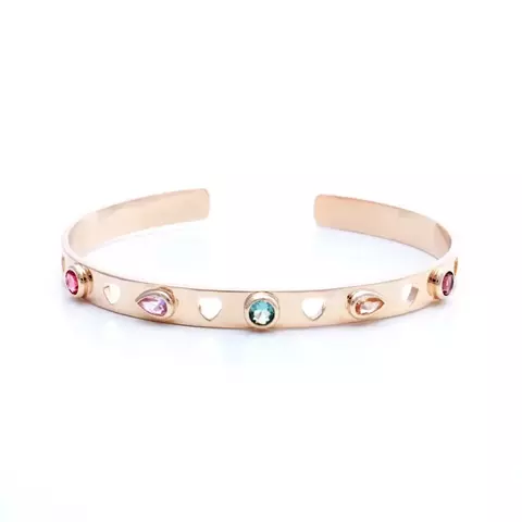 BRACELETE CRISTAL TURMALINA ROSA CRISTAL AMETISTA CRISTAL TOPAZIO AZUL CORAÇÕES VAZADOS pulseira