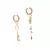 Brinco argola cristal rubi cristal peridoto cristal tanzanita coração e chave