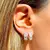 BRINCO PRATA 925 ZIRCONIA BRANCA ARGOLA TIJOLOS DE BAGUETES - comprar online