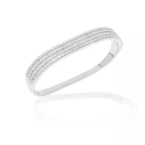 ANEL ZIRCONIA BRANCA 4 LINHAS 36MM E 37MM PRATA 925