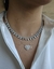 COLAR PRATA CORACAO BAGUETEGARG.PR.BAN.C/1 CORACAO BAGUETES ZIRCS.E ZIRCS.40+5CM
