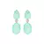 BRINCO OVAL GOTA FUSION ESMERALDA COLOMBIANA BANHO DE OURO 18K