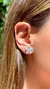 BRINCO CRISTAL LONDON BLUE ZIRCONIA BRANCA FLOR 5 PETALAS DE GOTAS PRATA 925 - comprar online