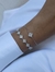 PULSEIRA PRATA 925 FLORZINHA COM 4 ZIRCONIAS BRANCAS REDONDAS 16+3CM 9MM