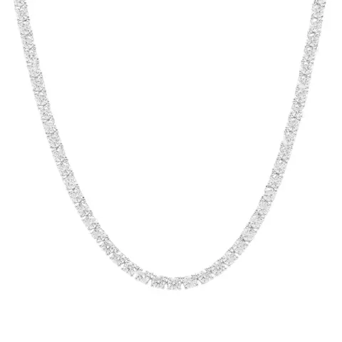 COLAR MOISSANITE 3MM 0,11CT -D 11 PONTOS VVS1 RIVIERA CRAVAÇÃO 4 GARRAS PRATA 925
