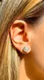 BRINCO CRISTAL RUTILADO NA COR BERILO MADREPEROLA EAR JACKET OVAIS SEMI BANHO RODIO na internet