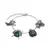 PULSEIRA ZIRCONIA BRANCA ZIRCONIA COLORIDA FOUR BUGS RODIO