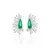 BRINCO FUSION ESMERALDA ZIRCONIA BRANCA GOTA DE RAIOS SEMI BANHO RODIO