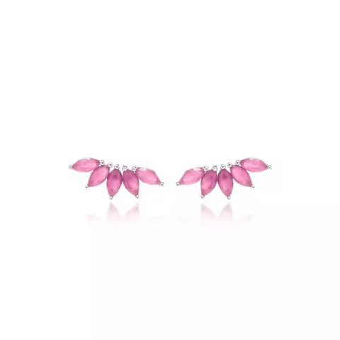 BRINCO CRISTAL RUBI EARCUFF NAVETES PRATA 925